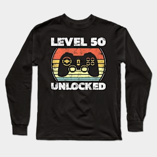 Level 50 Video 50th Birthday Long Sleeve T-Shirt